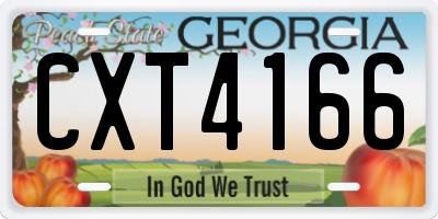GA license plate CXT4166