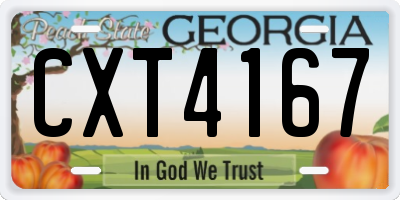GA license plate CXT4167
