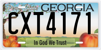 GA license plate CXT4171