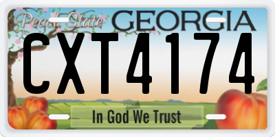 GA license plate CXT4174