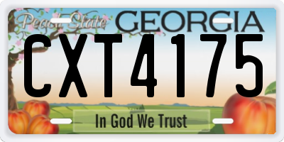 GA license plate CXT4175