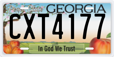 GA license plate CXT4177