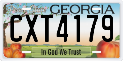 GA license plate CXT4179