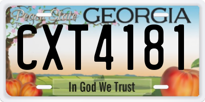 GA license plate CXT4181