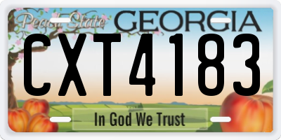 GA license plate CXT4183