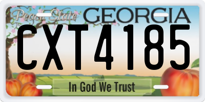 GA license plate CXT4185
