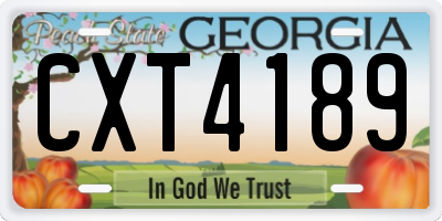 GA license plate CXT4189