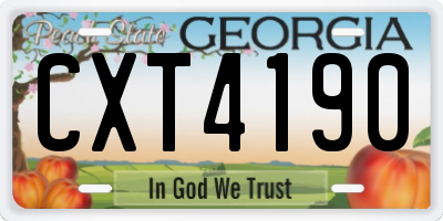 GA license plate CXT4190