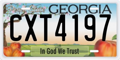 GA license plate CXT4197