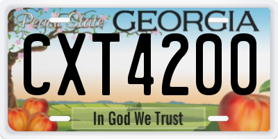 GA license plate CXT4200