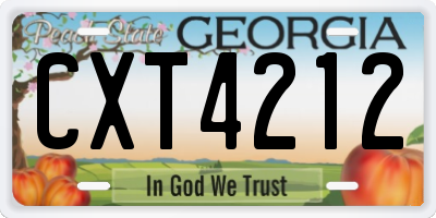 GA license plate CXT4212