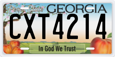 GA license plate CXT4214