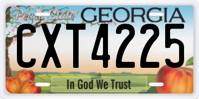 GA license plate CXT4225