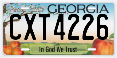 GA license plate CXT4226