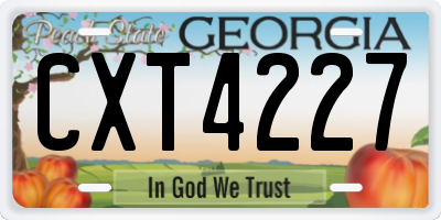 GA license plate CXT4227
