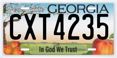 GA license plate CXT4235