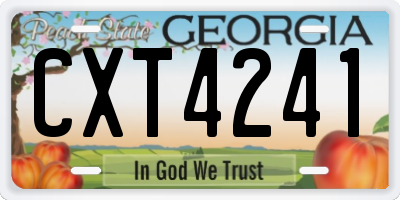 GA license plate CXT4241