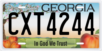 GA license plate CXT4244