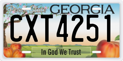 GA license plate CXT4251