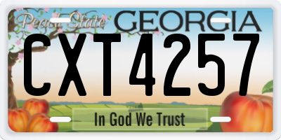 GA license plate CXT4257