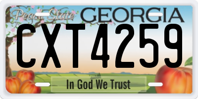 GA license plate CXT4259