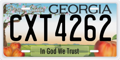 GA license plate CXT4262