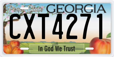 GA license plate CXT4271
