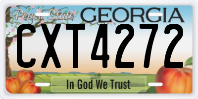 GA license plate CXT4272