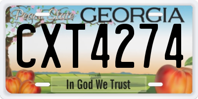 GA license plate CXT4274