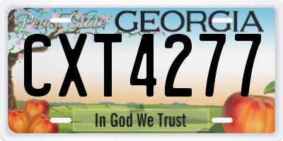 GA license plate CXT4277