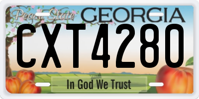 GA license plate CXT4280