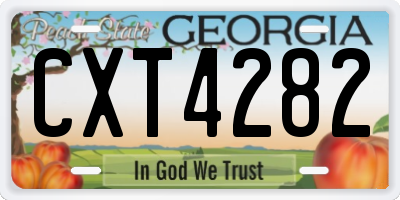 GA license plate CXT4282