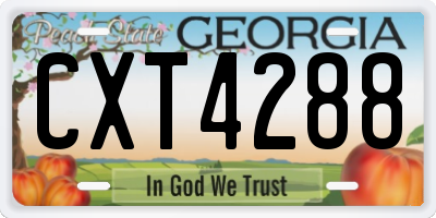 GA license plate CXT4288