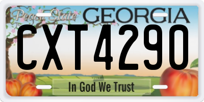 GA license plate CXT4290