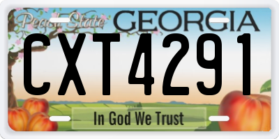 GA license plate CXT4291