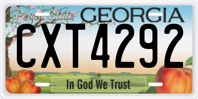 GA license plate CXT4292