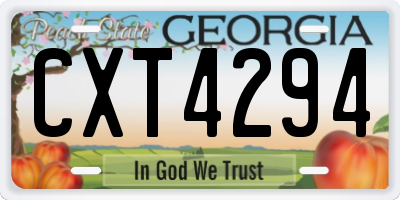GA license plate CXT4294