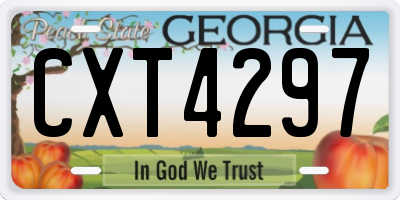 GA license plate CXT4297
