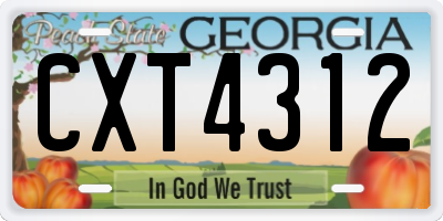 GA license plate CXT4312