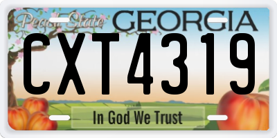 GA license plate CXT4319