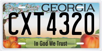 GA license plate CXT4320