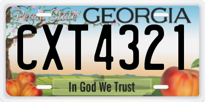 GA license plate CXT4321