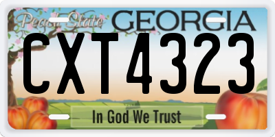 GA license plate CXT4323