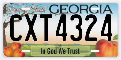 GA license plate CXT4324