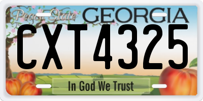 GA license plate CXT4325