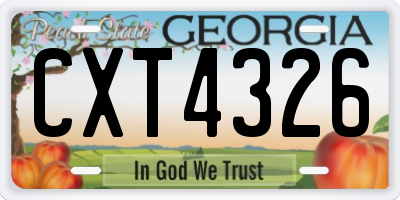 GA license plate CXT4326