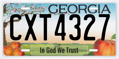 GA license plate CXT4327