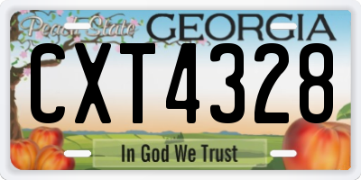 GA license plate CXT4328