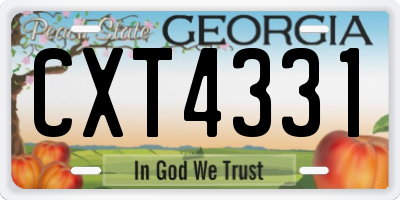 GA license plate CXT4331