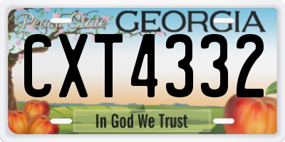 GA license plate CXT4332